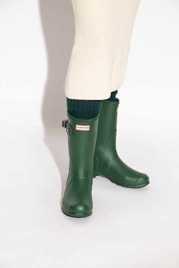 Short green clearance rain boots